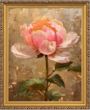 MIEVU Gold Vintage Framed Wall Art - Canvas Wall Art Prints for Living Room Decor Bedroom Home Bathroom, 11x14in Floral Flower Frame Wall Decor (Floral 1)