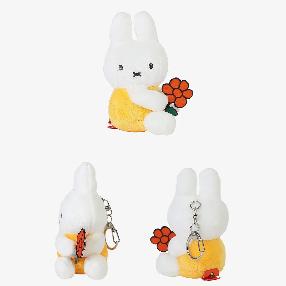 Miffy Flower Mascot Clip-On Keychain