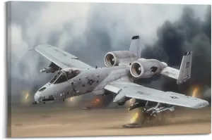 Military Poster Attack Aircraft A10 Warthog Thunderbolt II Poster 46 Canvas Poster Art Poster Album Cover Posters for Bedroom Wall Art Canvas Posters Music Album Cover Poster 08x12inch(20x30cm) Frame-
