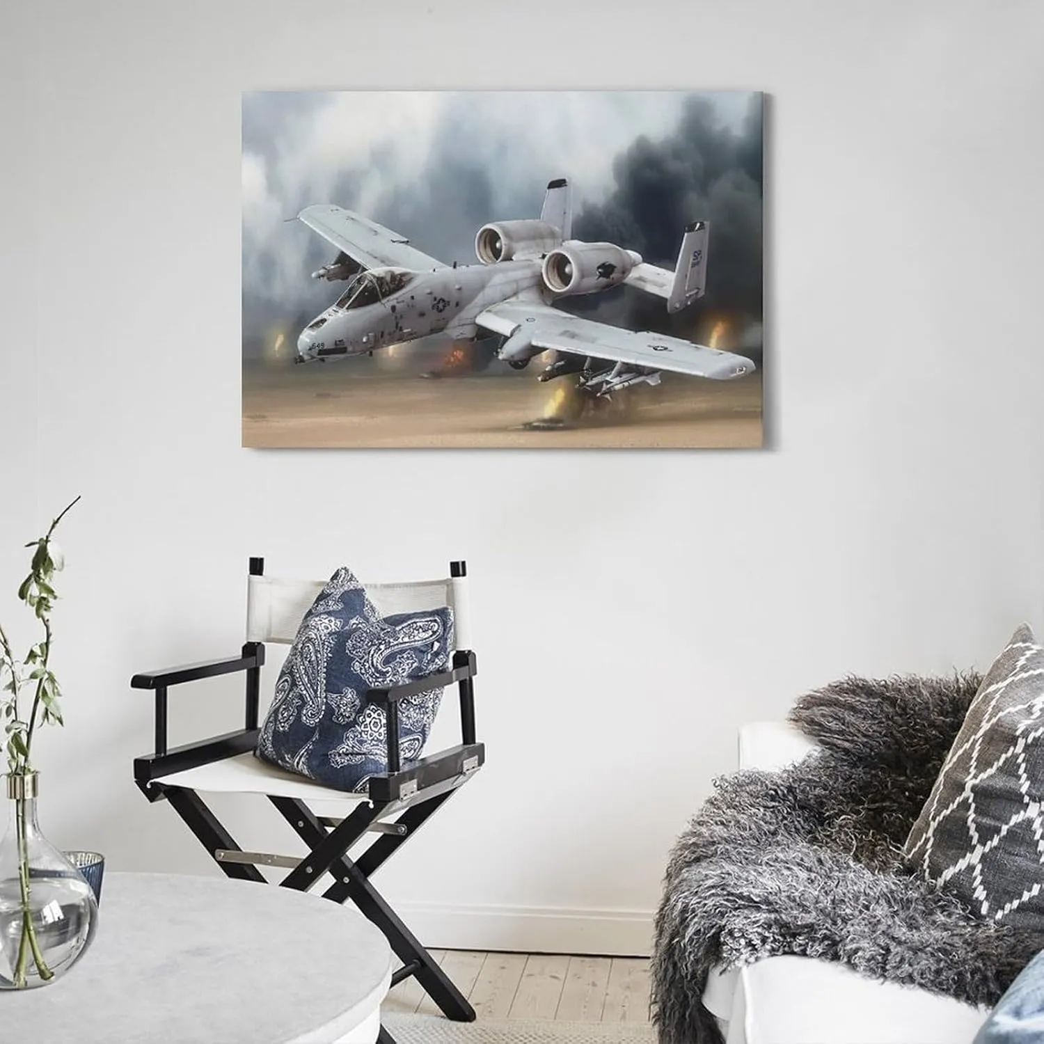 Military Poster Attack Aircraft A10 Warthog Thunderbolt II Poster 46 Canvas Poster Art Poster Album Cover Posters for Bedroom Wall Art Canvas Posters Music Album Cover Poster 08x12inch(20x30cm) Frame-