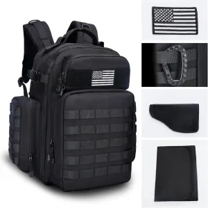 Military Tactical Backpack for Men and Women Molle System,Camping Hiking Trekking Daypack Bug Out Bag(Black)
