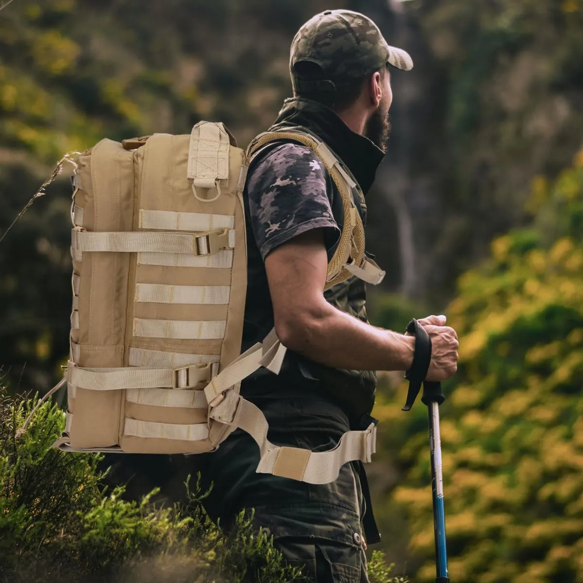 Military Tactical Backpack Waterproof 40L Large Army 3 Day Bug Out Bag Assault Pack Molle Rucksack and Tactical Gear Bag