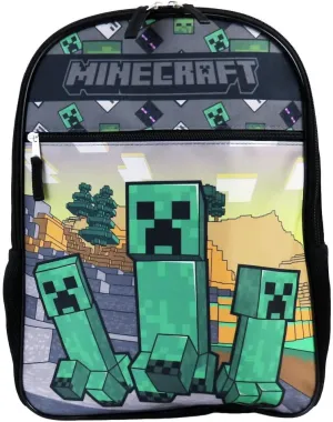 Minecraft Creeper and Mobs 16" Backpack