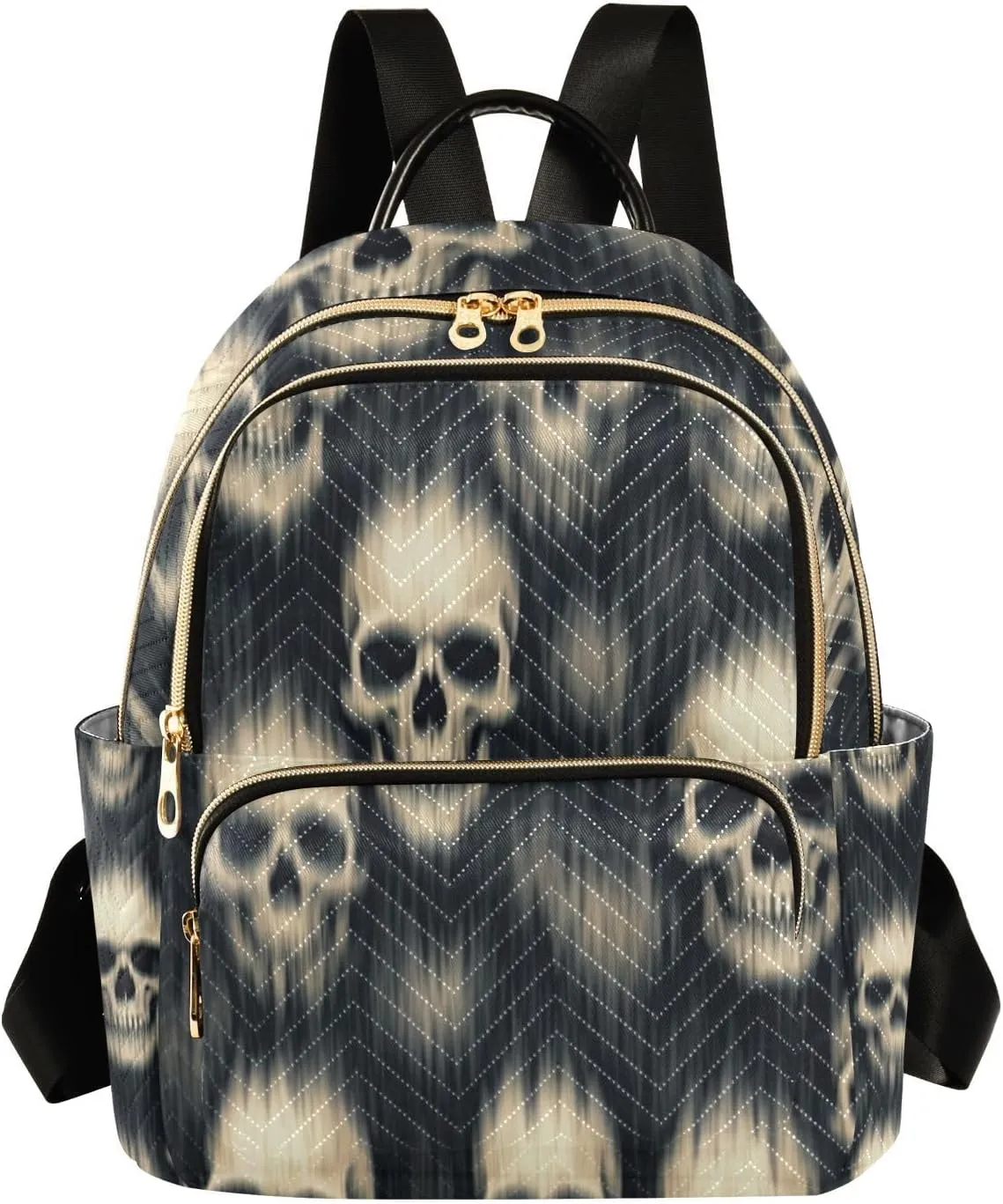 Mini Backpack for Women Blur Smear Skulls Mini Backpack Purse Lightweight Small Daypack, 8.5L