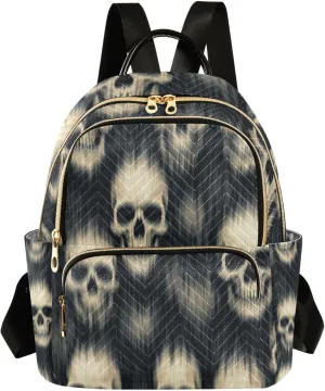 Mini Backpack for Women Blur Smear Skulls Mini Backpack Purse Lightweight Small Daypack, 8.5L
