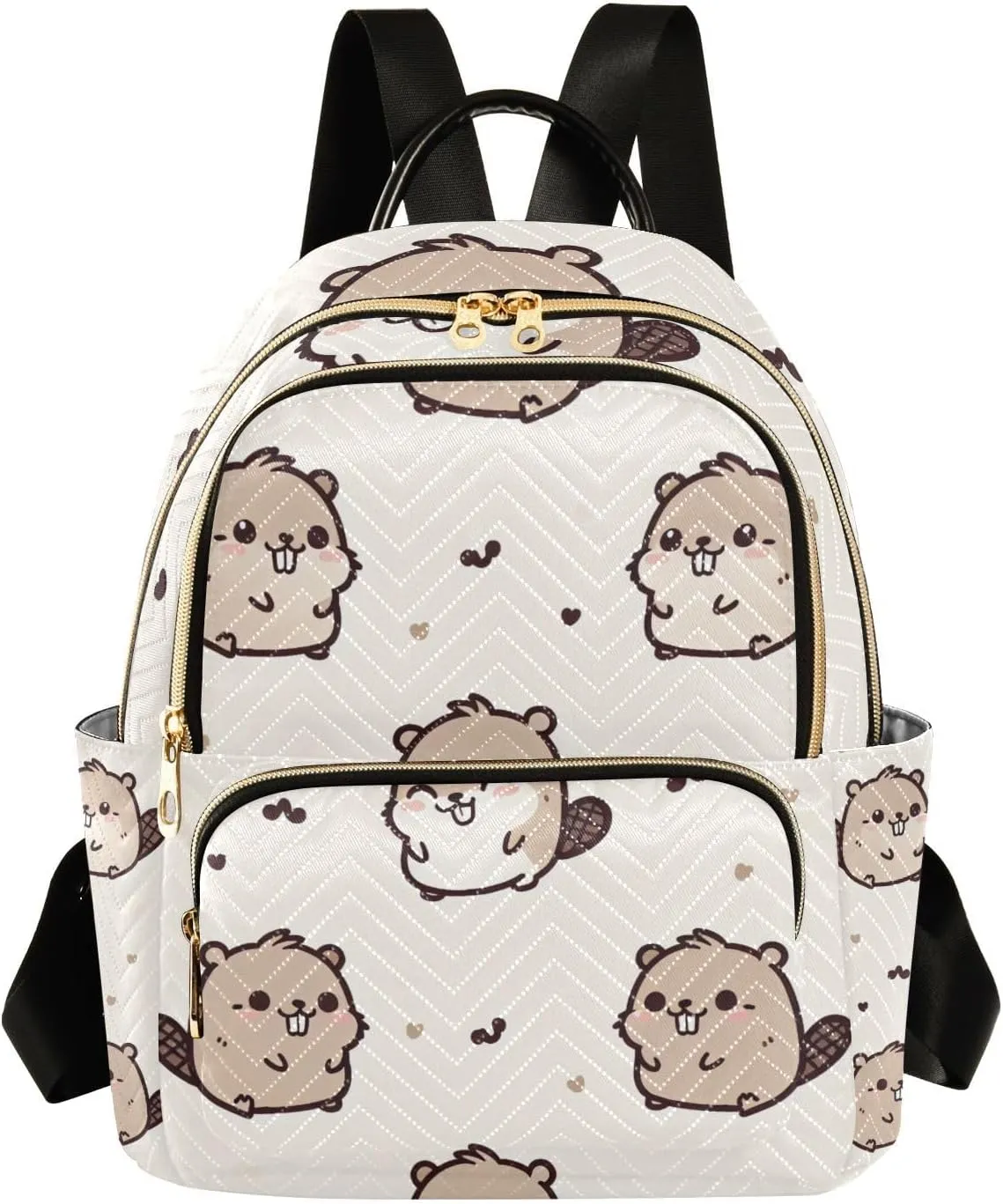 Mini Backpack for Women Happy Beaver Mini Backpack Purse Lightweight Small Daypack, 8.5L