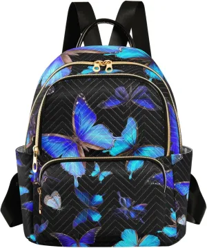 Mini Backpack for Women Midnight Flutter Mini Backpack Purse Lightweight Small Daypack, 8.5L