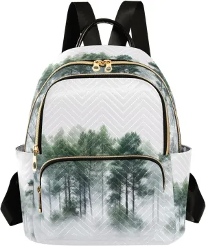 Mini Backpack for Women Pine Trees Mini Backpack Purse Lightweight Small Daypack, 8.5L