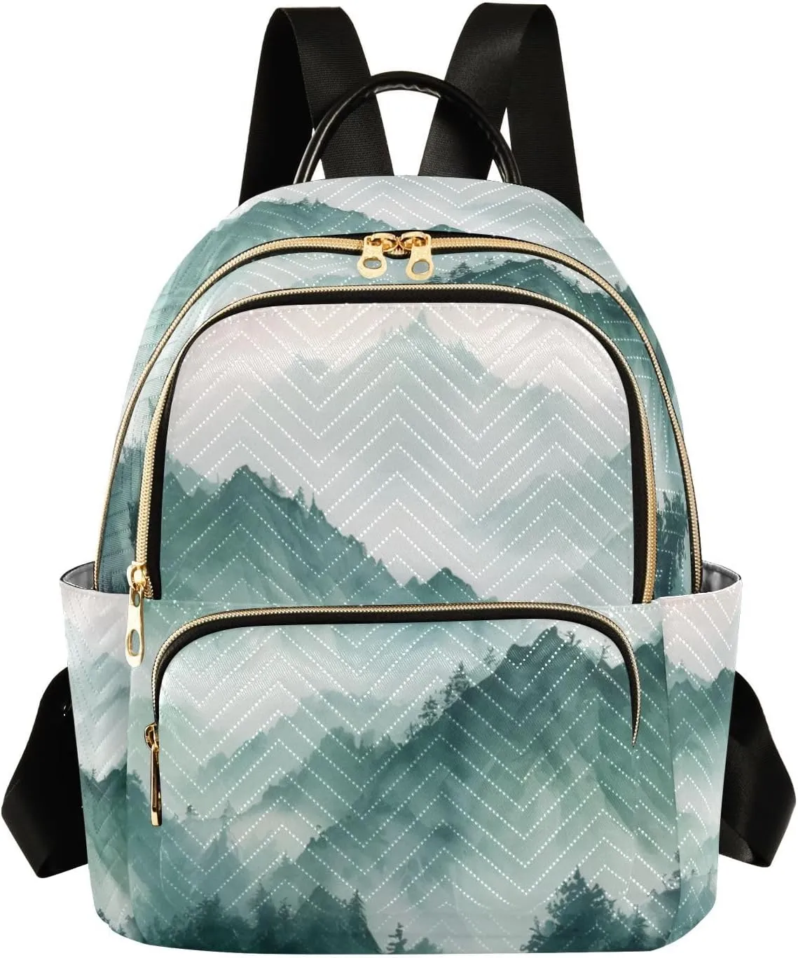 Mini Backpack for Women Smoky Green Mountains Mini Backpack Purse Lightweight Small Daypack, 8.5L