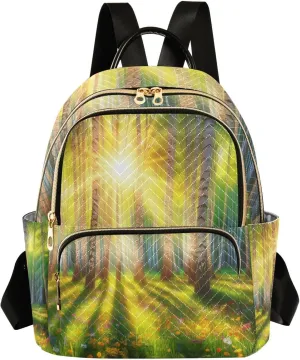 Mini Backpack for Women Sunlit Birch Grove Mini Backpack Purse Lightweight Small Daypack, 8.5L