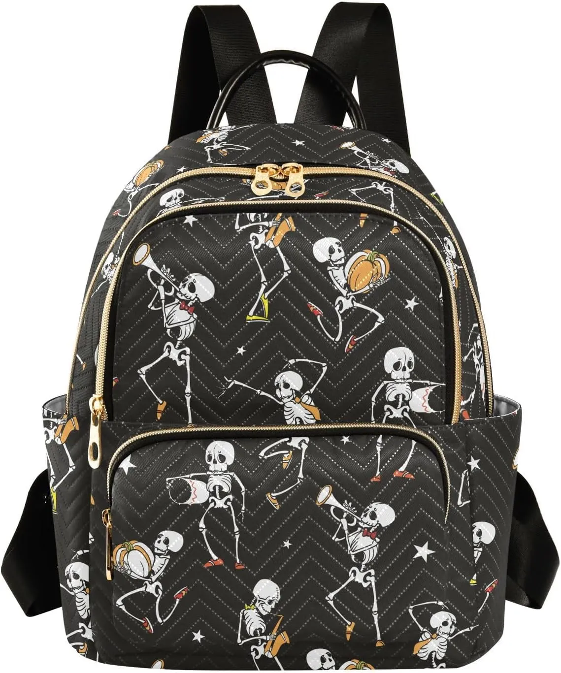 Mini Backpack Gothic Skull Fashion Backpack Purse for Women,Handbag Shoulder Bag Casual Daypack, Ladies Gift for College Work（S）