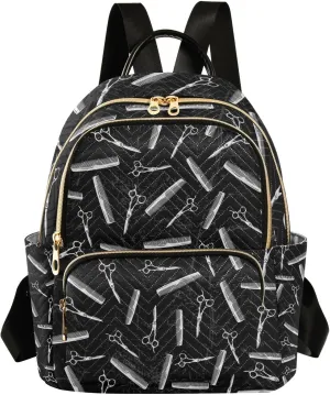 Mini Backpack Purse for Girls Hair Stylist Hairdressing Comb Casual Travel Daypacks Shoulder Bag for Ladies Women