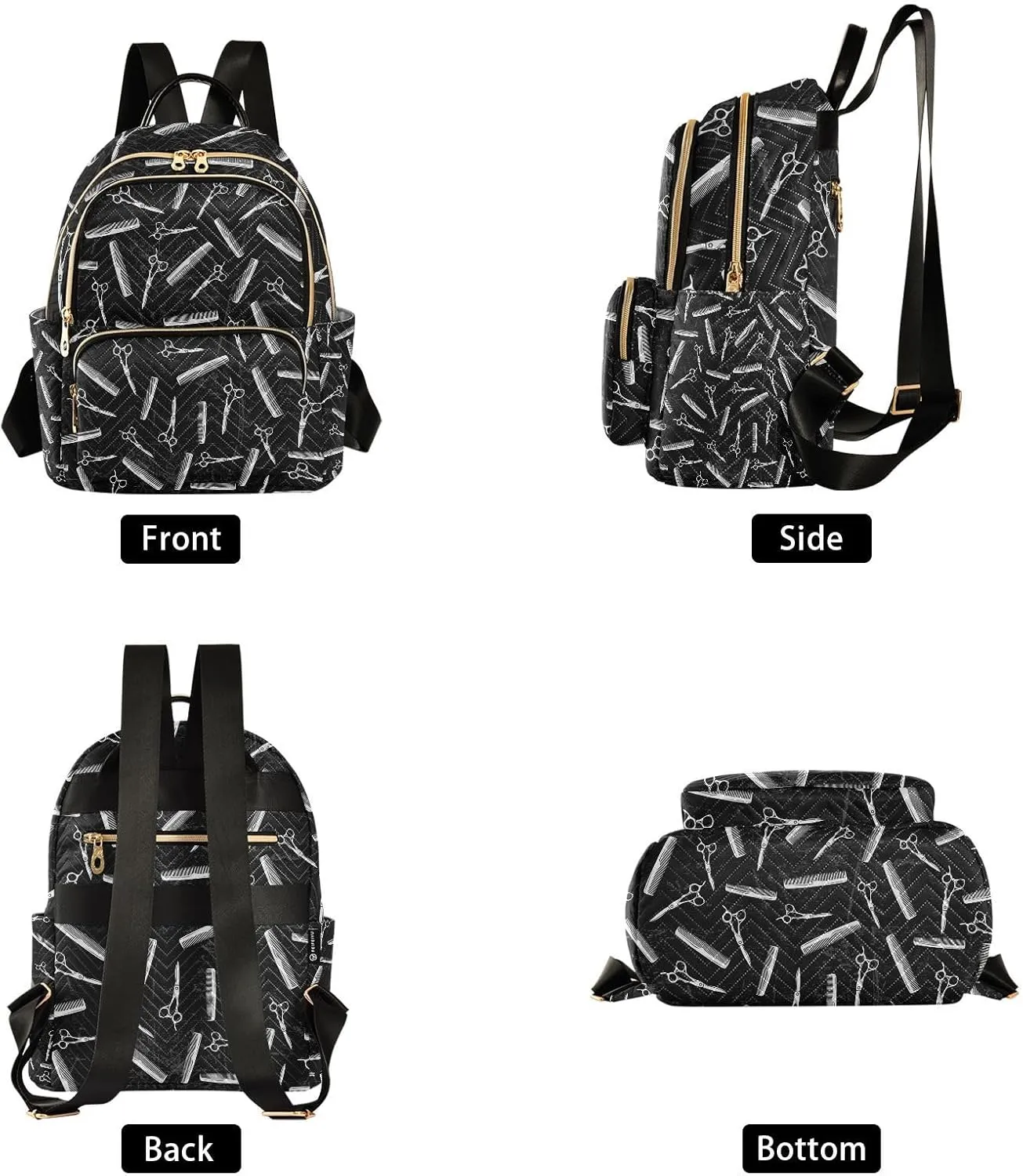 Mini Backpack Purse for Girls Hair Stylist Hairdressing Comb Casual Travel Daypacks Shoulder Bag for Ladies Women