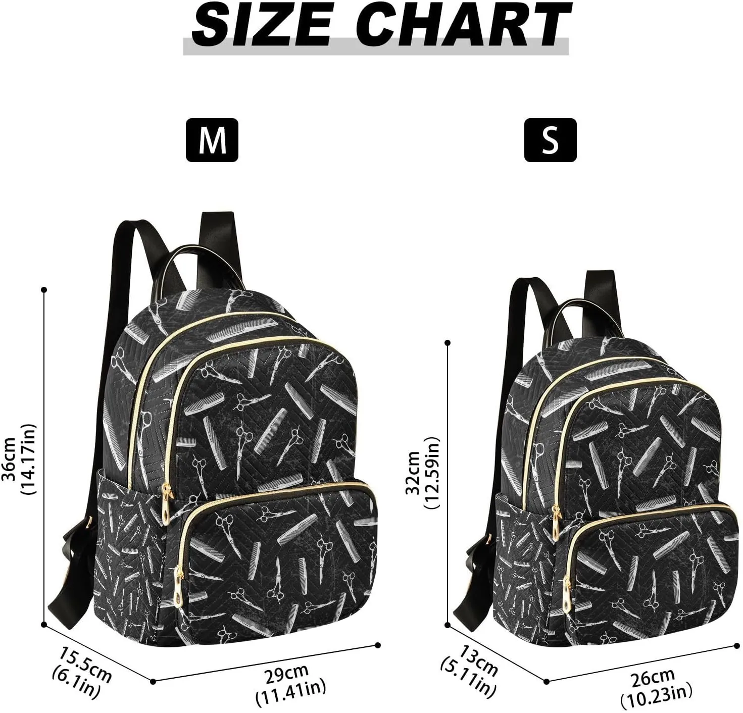 Mini Backpack Purse for Girls Hair Stylist Hairdressing Comb Casual Travel Daypacks Shoulder Bag for Ladies Women