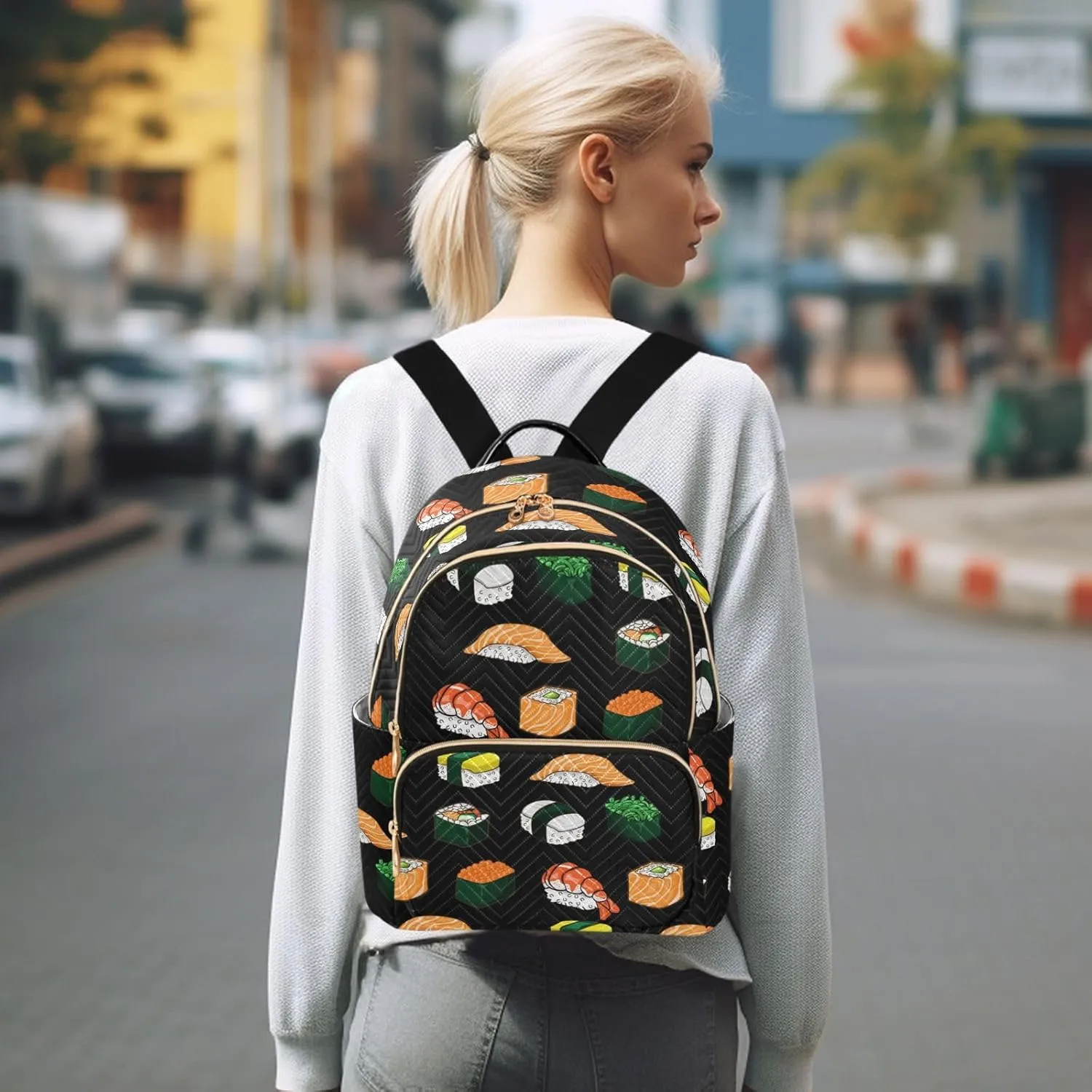 Mini Backpack Purse for Women Printed Purse Printed Backpack for Women Small Convertible Backpack Purse Ladies (color10, Medium)
