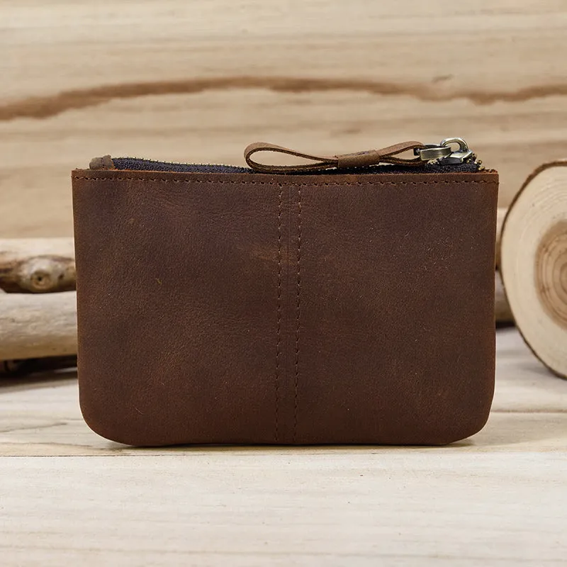 Mini Short  Genuine Leather Zipper Coin Wallet