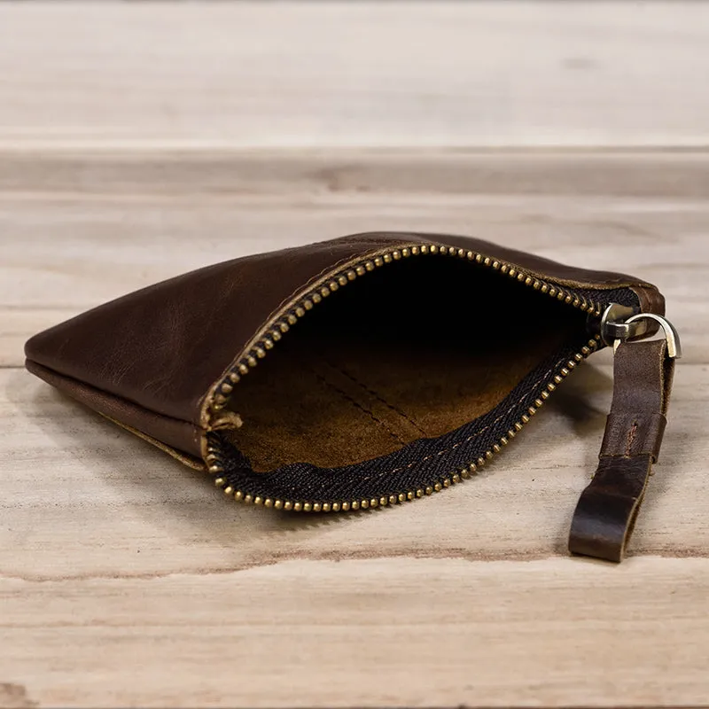 Mini Short  Genuine Leather Zipper Coin Wallet