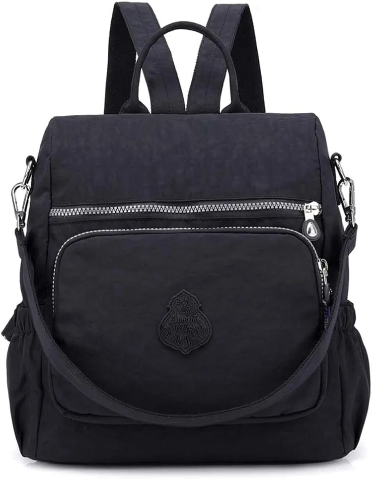 MINTEGRA Women Shoulder Backpack Multi-Pocket Nylon Purse Large Capacity Waterproof Casual Daypack