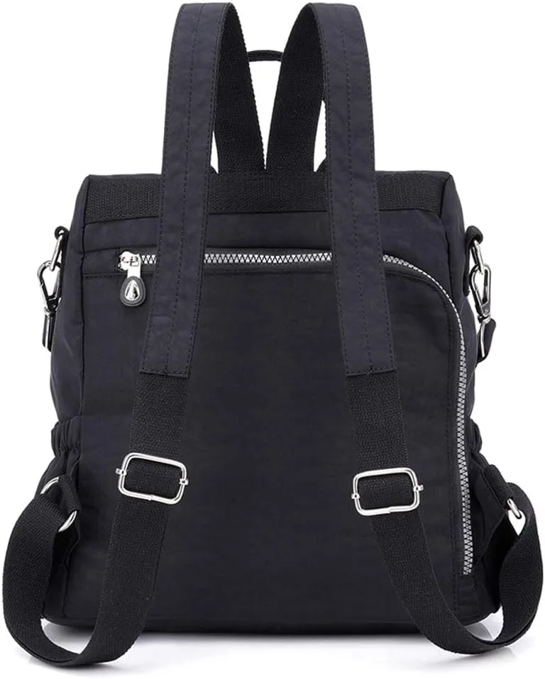 MINTEGRA Women Shoulder Backpack Multi-Pocket Nylon Purse Large Capacity Waterproof Casual Daypack