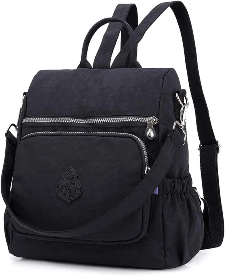 MINTEGRA Women Shoulder Backpack Multi-Pocket Nylon Purse Large Capacity Waterproof Casual Daypack