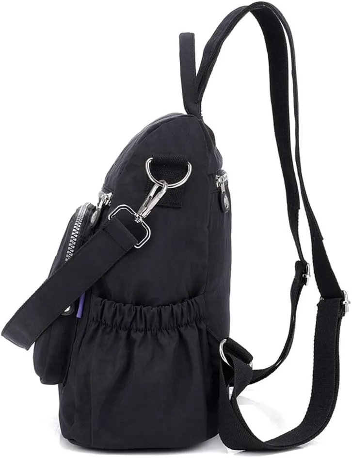 MINTEGRA Women Shoulder Backpack Multi-Pocket Nylon Purse Large Capacity Waterproof Casual Daypack