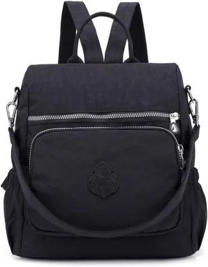 MINTEGRA Women Shoulder Backpack Multi-Pocket Nylon Purse Large Capacity Waterproof Casual Daypack