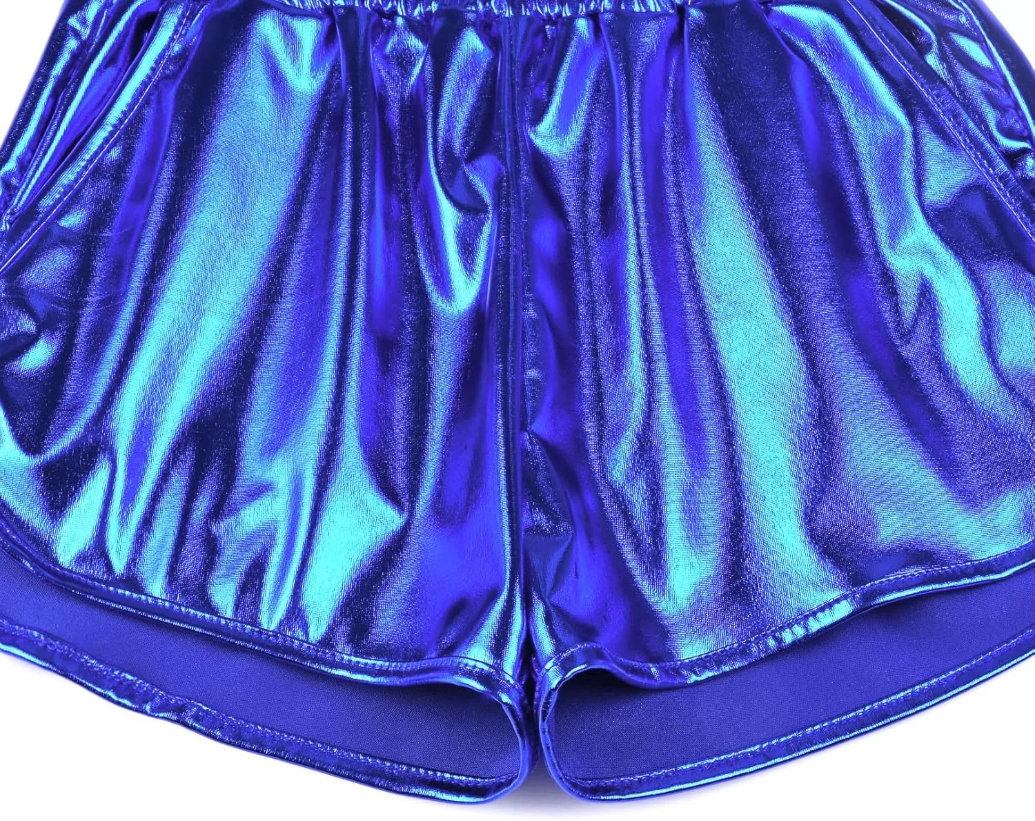 Mirawise Girls Metallic Shorts Shiny Hot Pants Sparkly Dance Outfits Short Pants with Sunglasses