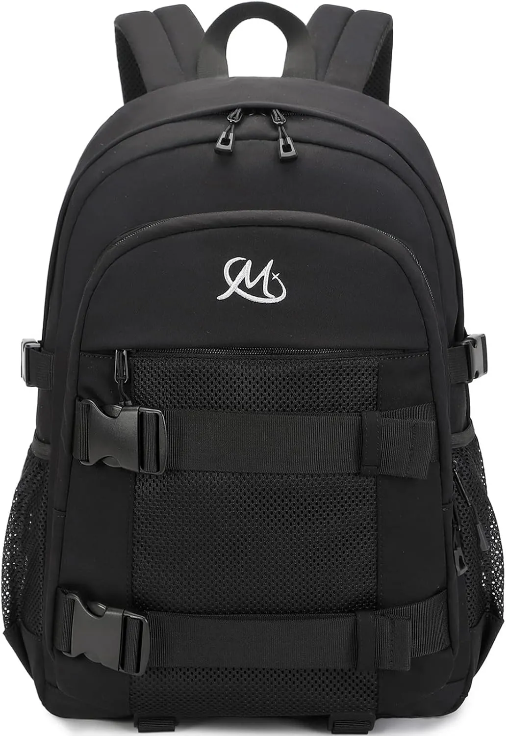MIRLEWAIY Classical Casual Large Daypack Black Travel Laptop Backpack School Bookbag Work Bag For College student water-resistent Multiple Pockets, Black