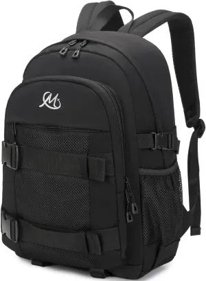 MIRLEWAIY Classical Casual Large Daypack Black Travel Laptop Backpack School Bookbag Work Bag For College student water-resistent Multiple Pockets, Black