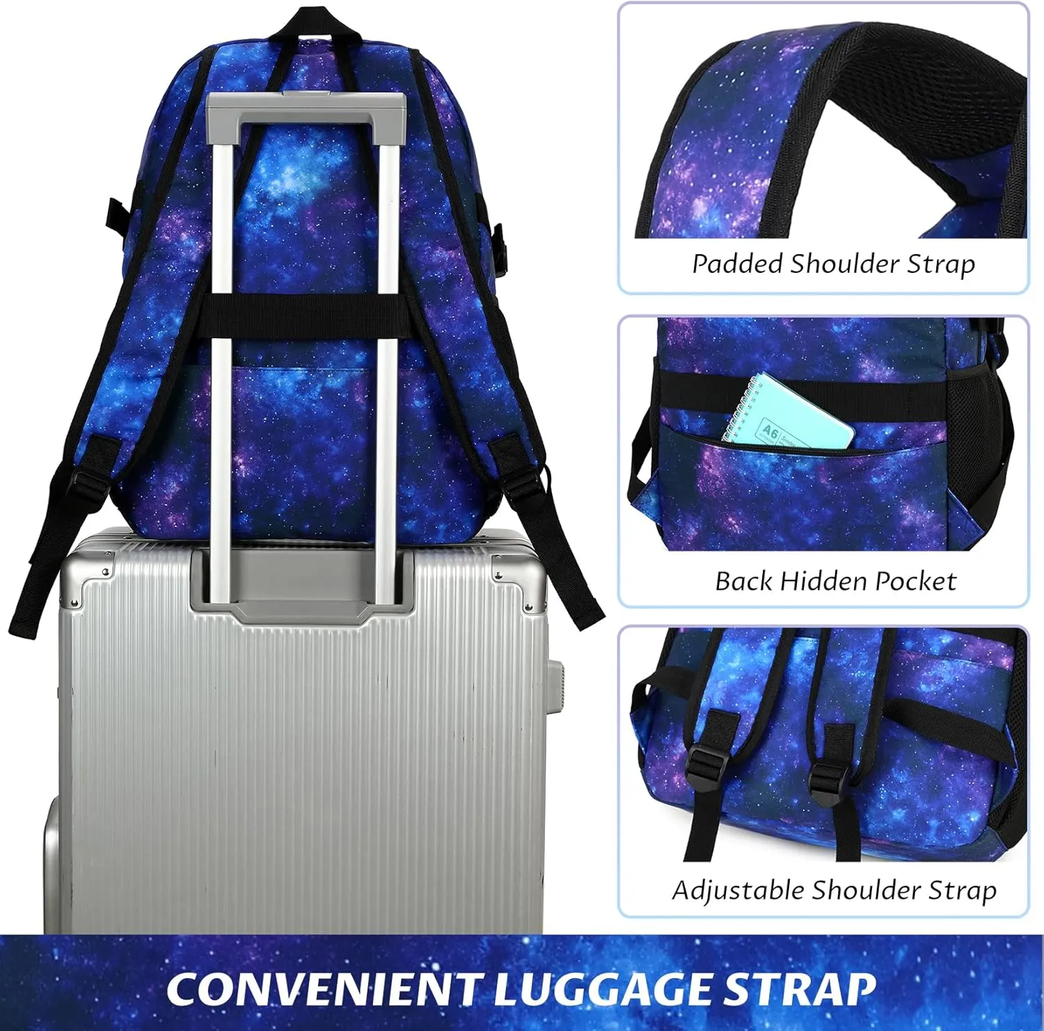MIRLEWAIY Classical School Backpack Lightweight Bookbag Casual Daypack Travel Work Bag For Teenagers College Girls boys