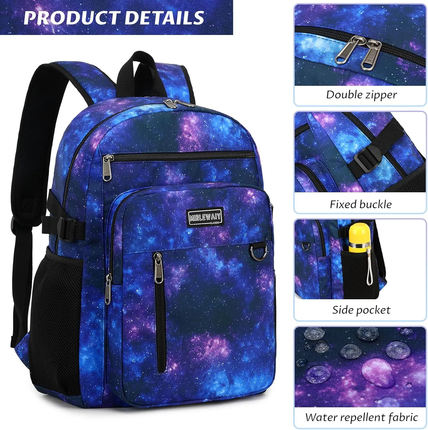 MIRLEWAIY Classical School Backpack Lightweight Bookbag Casual Daypack Travel Work Bag For Teenagers College Girls boys