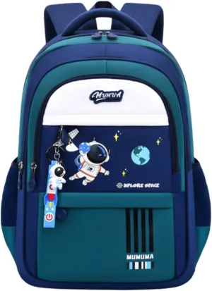 MITOWERMI Astronaut-space Backpack for Boys-Girls Elementary Middle School Bookbag Backpack for Girls Kids Lightweight Back Pack Blue-green