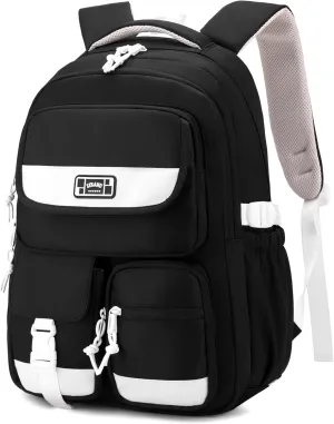 MITOWERMI Black Kids School Bag Backpack for Boys Girls Backpack Elementary Middle School Students Bookbags for Boys Teens Casual Daypack