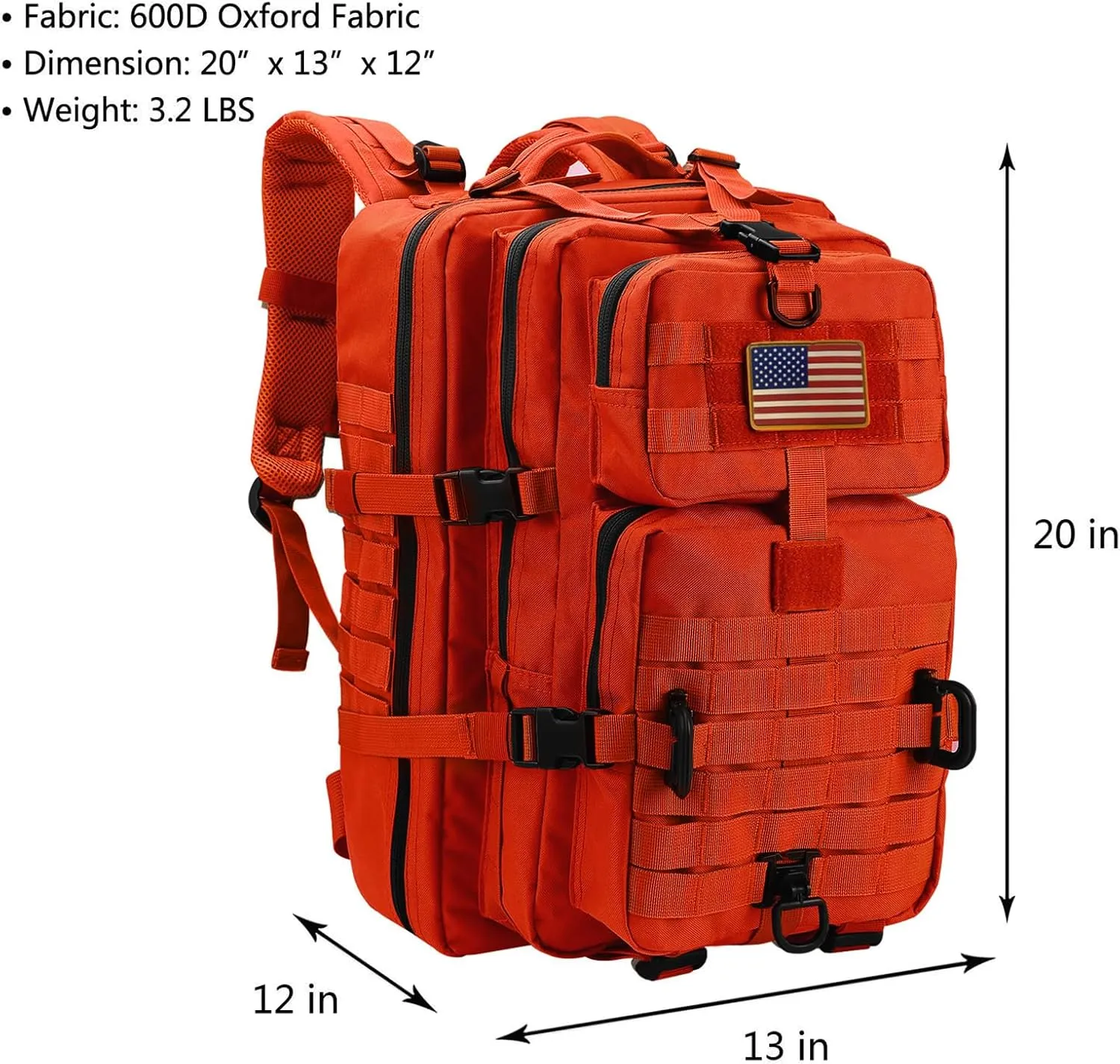 MOLLE Assault Pack, Tactical Backpack Military Army Camping Rucksack, 3-Day Pack