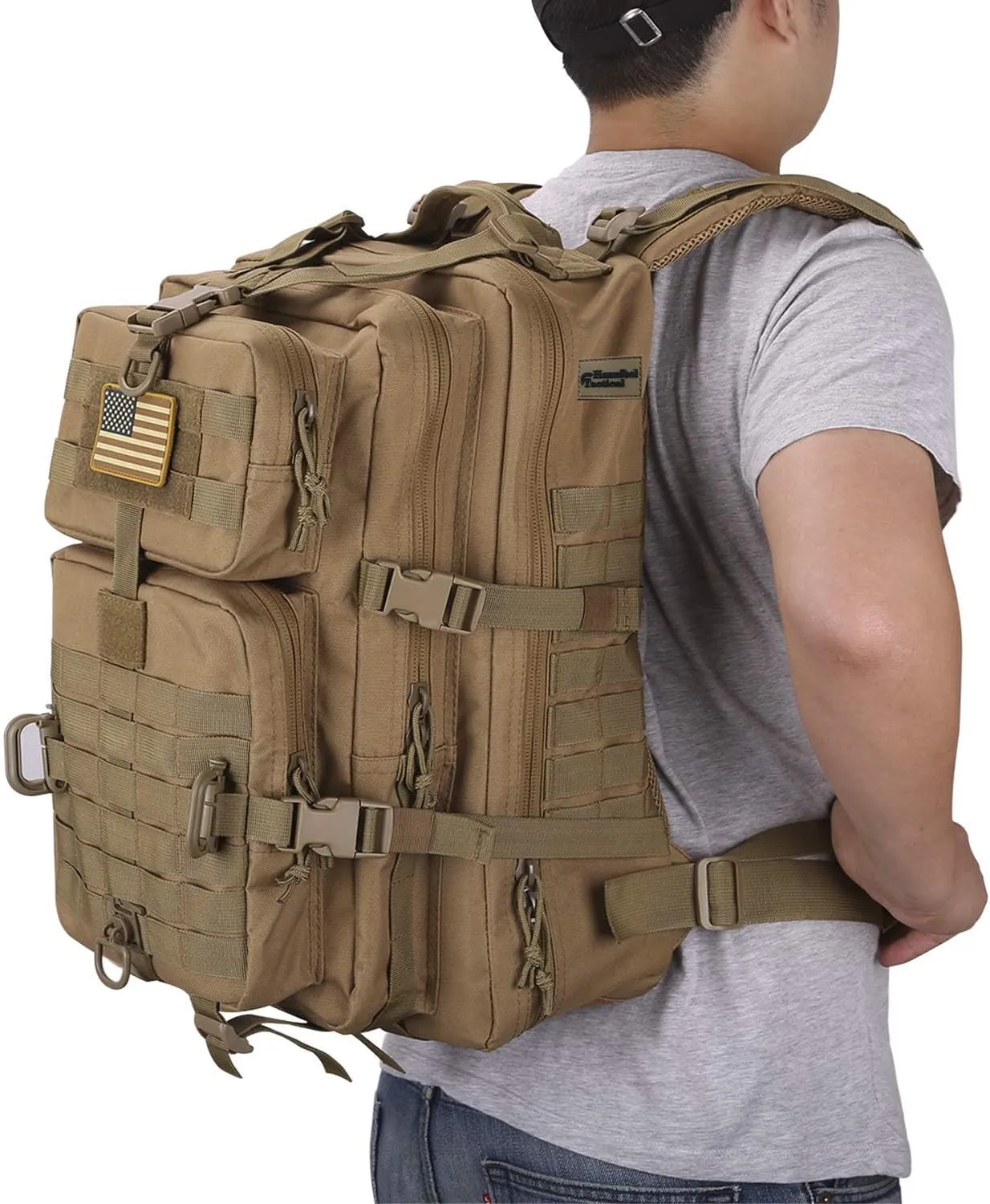 MOLLE Assault Pack, Tactical Backpack Military Army Camping Rucksack, 3-Day Pack