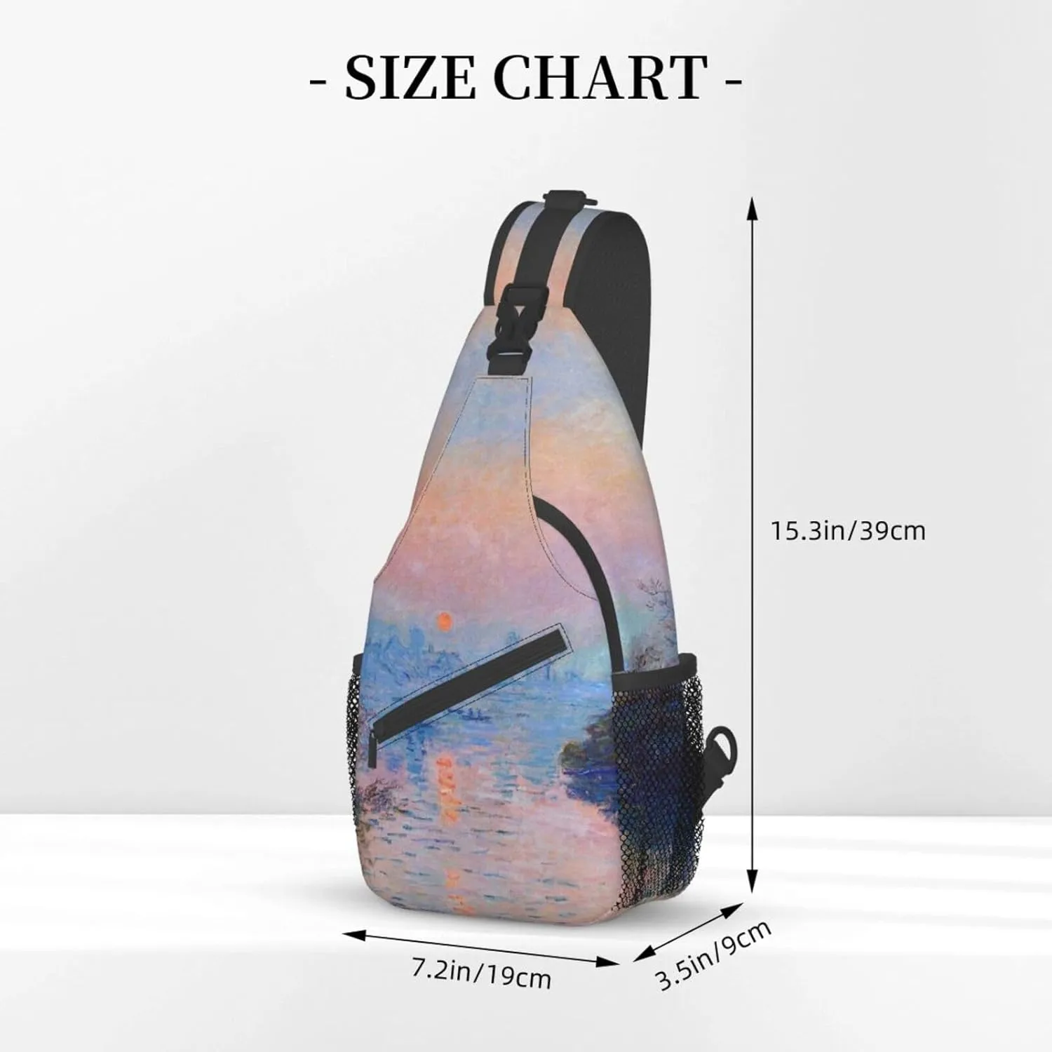 Monet Impressionism Sling Backpack Chest Bag Crossbody Shoulder Bag Gym Cycling Travel Hiking Daypack For Men Women