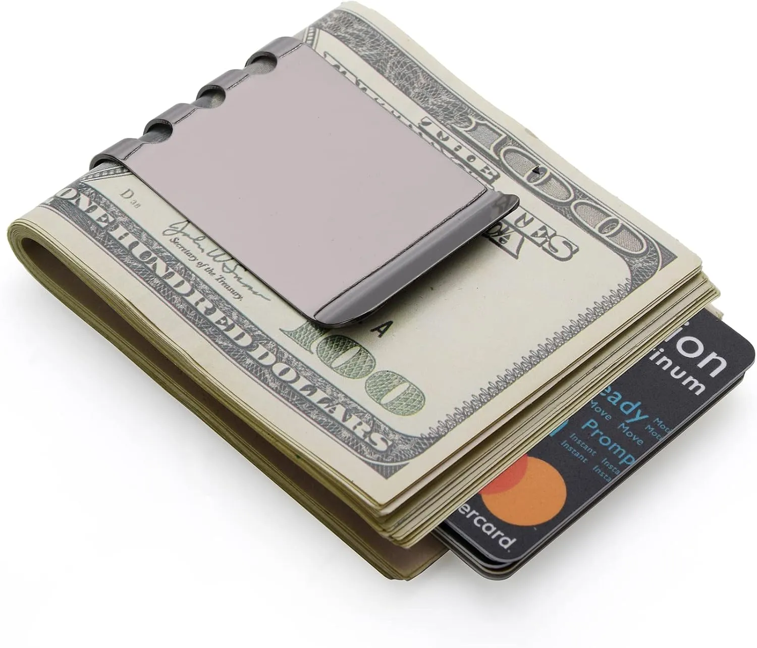 Money Clip Spring Steel Cash Clips Large Capacity Minimalist Front Pocket Wallet
