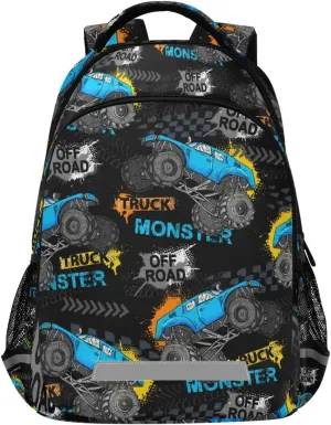Monster Truck Backpack for Boys Girls School Backpack Kids Backpack Bookbag Elementary School Bag Travel Rucksack
