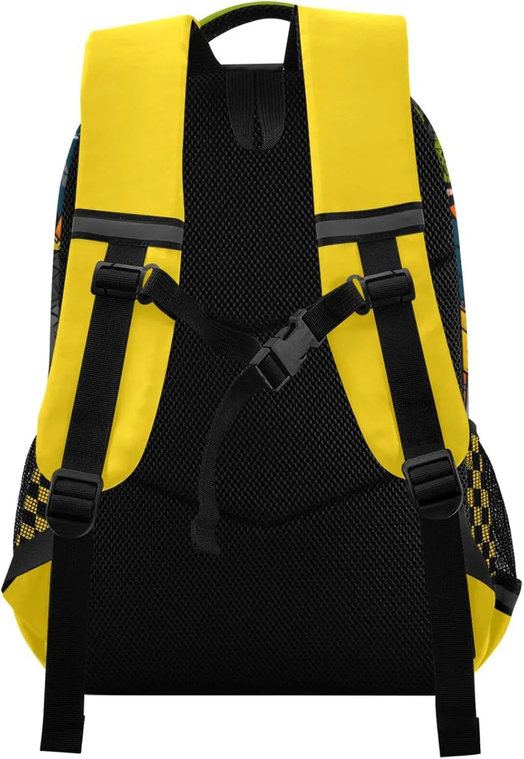Monster Truck Backpack for Boys Girls School book bag for Kids with Reflective and Adjustable Yellow