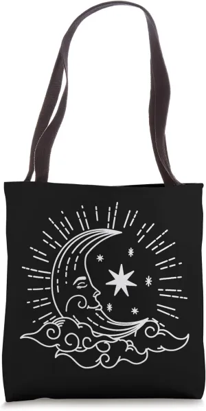 Moon Stars Minimalist Modern Art Tote Bag