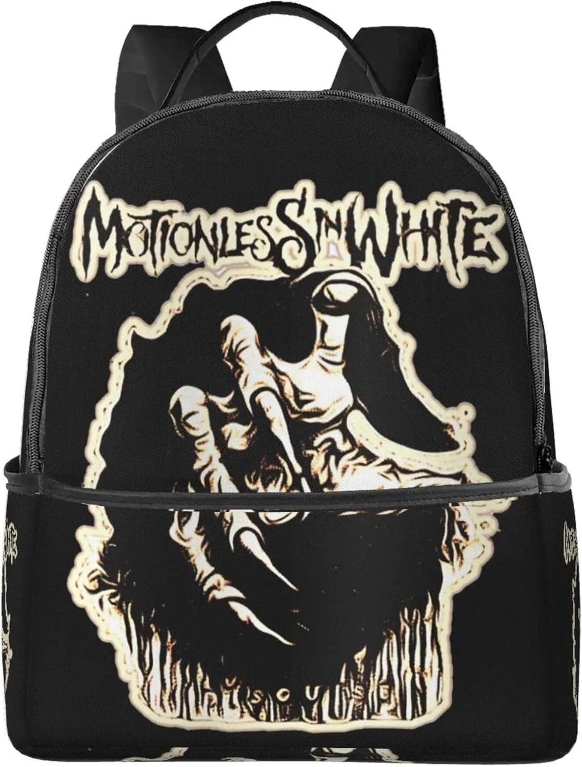 Motionless Rock In White Unisex Casual Backpack Lightweight Travel Bag Classic Laptop Daypack Backpack Men Women, Black