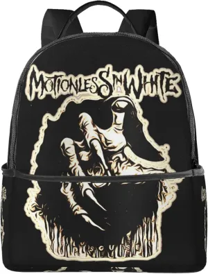 Motionless Rock In White Unisex Casual Backpack Lightweight Travel Bag Classic Laptop Daypack Backpack Men Women, Black