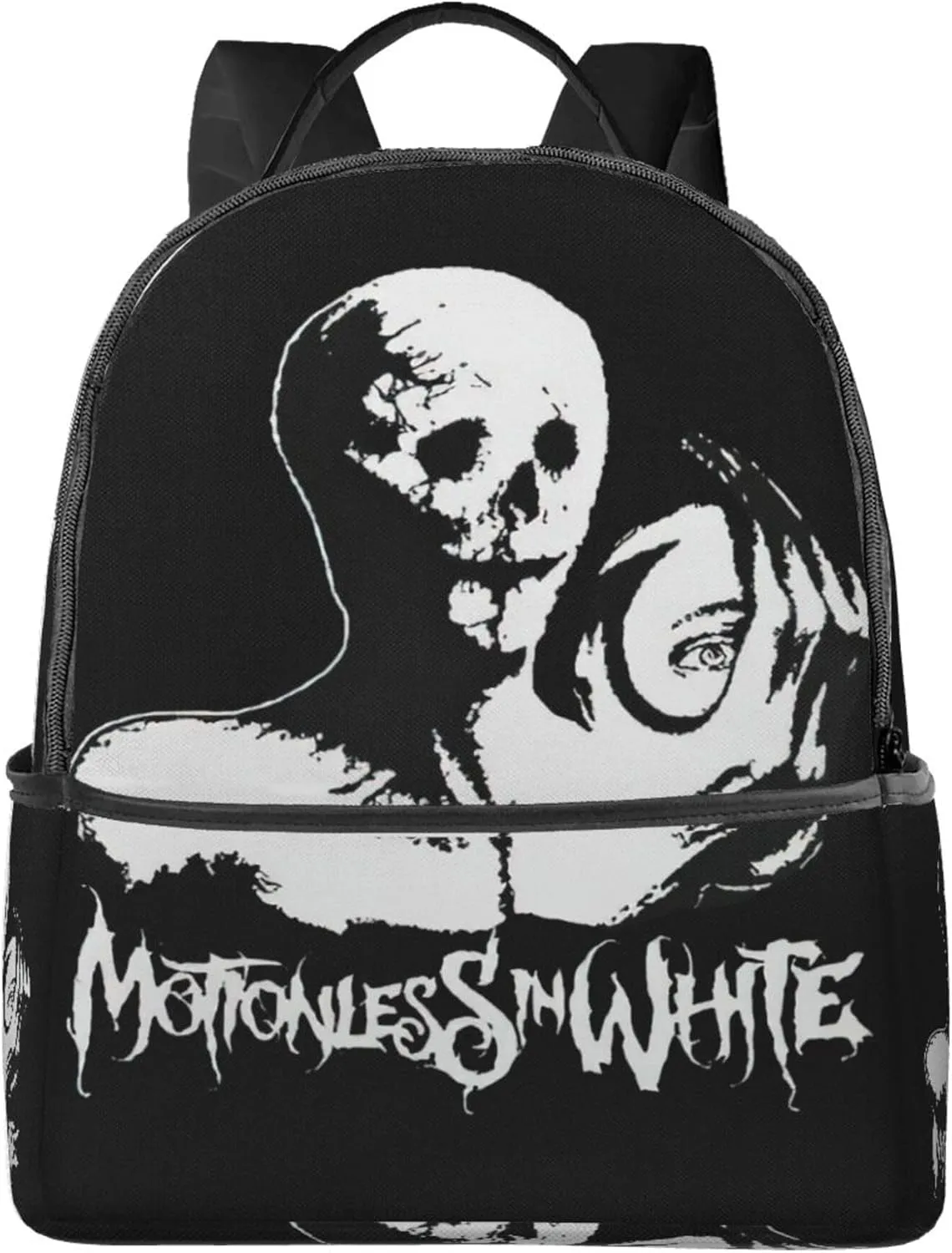 Motionless Rock In White Unisex Casual Backpack Lightweight Travel Bag Classic Laptop Daypack Backpack Men Women, Black