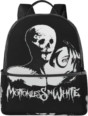 Motionless Rock In White Unisex Casual Backpack Lightweight Travel Bag Classic Laptop Daypack Backpack Men Women, Black