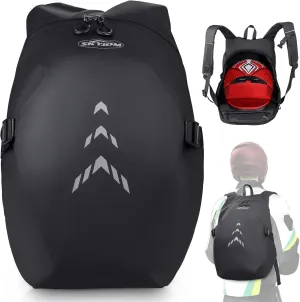 Motorcycle Backpack for Men - Large Capacity Waterproof Helmet Backpack for Men with Laptop Pocket, Large