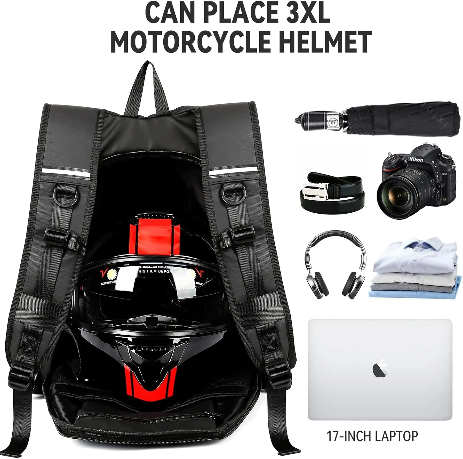 Motorcycle Backpack,Waterproof Helmet Backpack for Men,Motorcycle Accessories,Travel Backpack