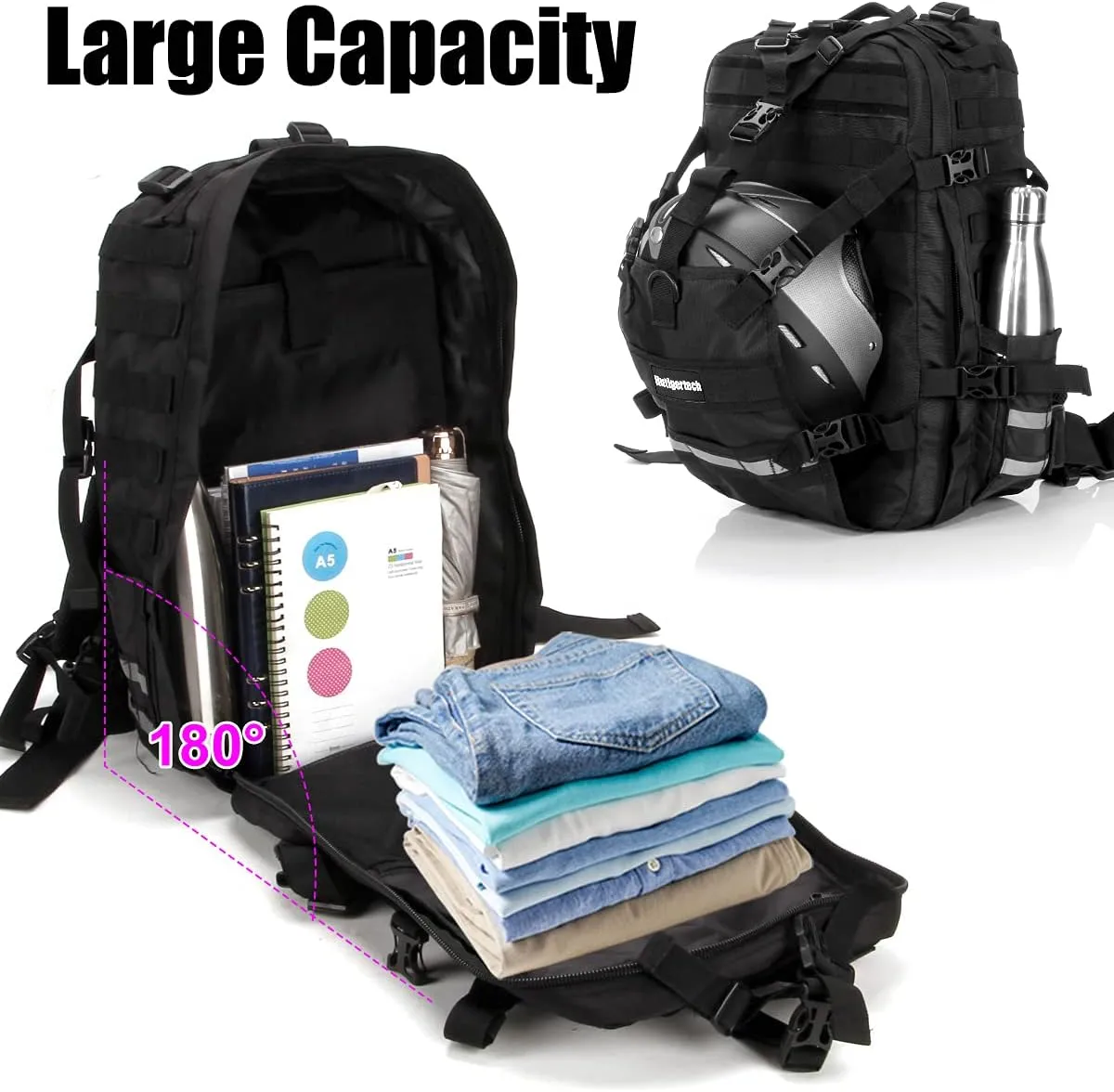 Motorcycle Cycling Helmet Backpack, Large Capacity Waterproof Helmet Holder, Storage Bag Hiking Backpack