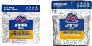 Mountain House 2-Servings Veggie Chorizo Breakfast Scramble & Breakfast Skillet Freeze-Dried Backpacking Camping Food Gluten-Free