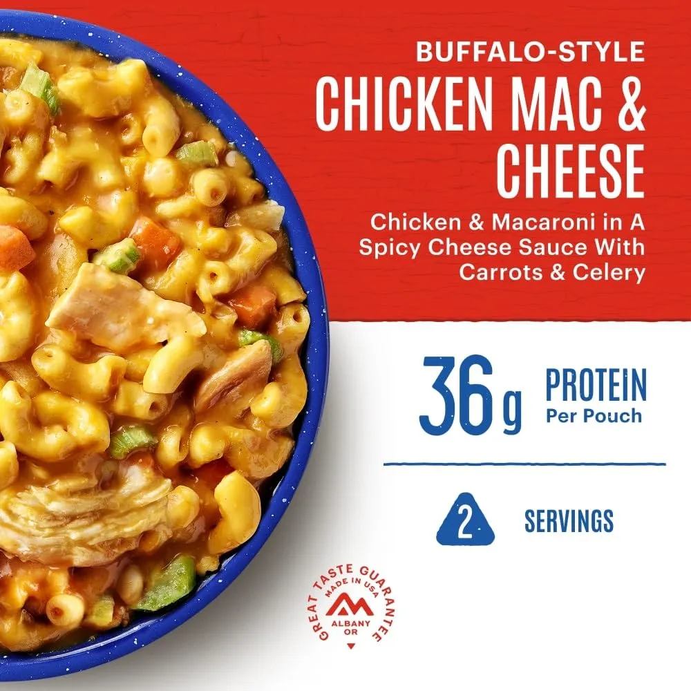 Mountain House Buffalo Style Chicken Mac & Cheese | Freeze Dried Backpacking & Camping Food | 6-Pack
