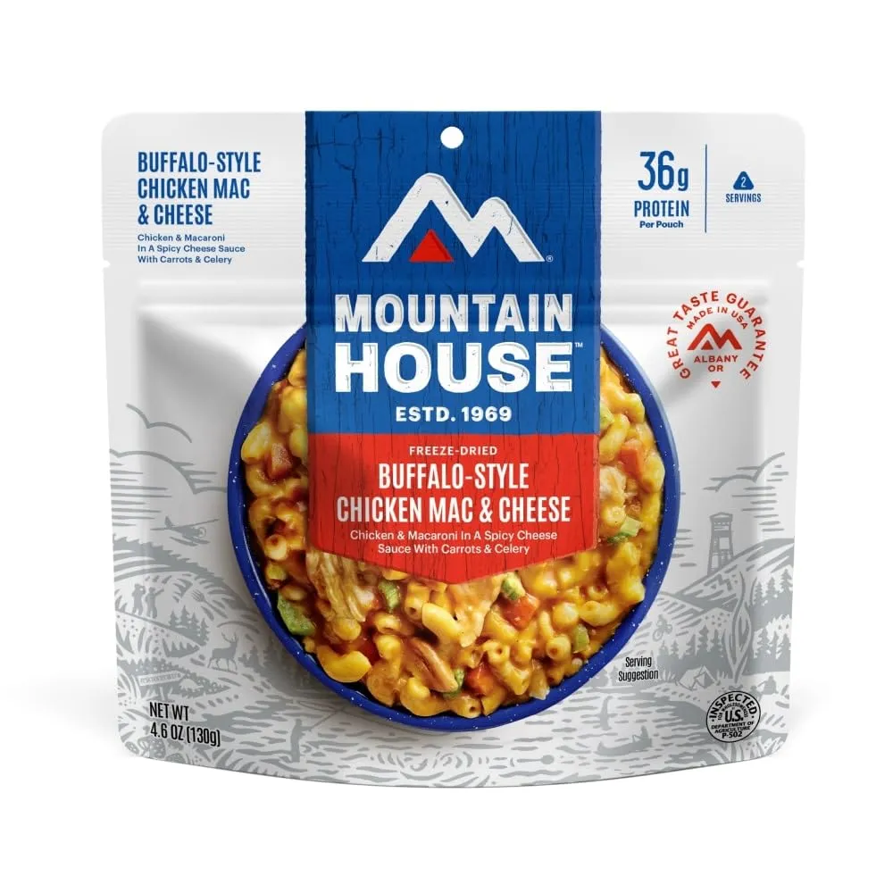 Mountain House Buffalo Style Chicken Mac & Cheese | Freeze Dried Backpacking & Camping Food | 6-Pack